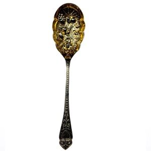 Vintage Ornate Silver Fruit Spoon 1940s England